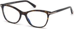 eyeglasses tom ford ft 5636 -b 052 shiny classic dark havana, rose gold/blue bl