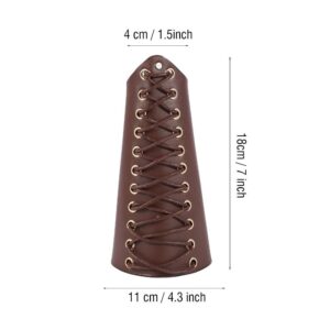 Arm Gurad, Archery Arm Guard Bracer Hunting Shooting Lace-up Leather Armguard(Brown)