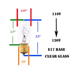 Mandala Crafts Appliance Light Bulbs for Microwave, Refrigerator, Oven; Dimmable, Intermediate Base, Pack of 8 (Warm White, E17 T8 120V 40 Watt)