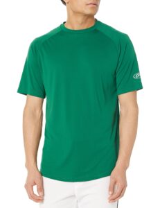 rawlings mens crew neck short sleeve t-shirt dark., green, adult medium, dkg, medium us