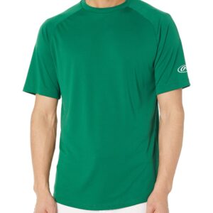 Rawlings Mens Crew Neck Short Sleeve T-Shirt Dark., GREEN, Adult Medium, Dkg, Medium US