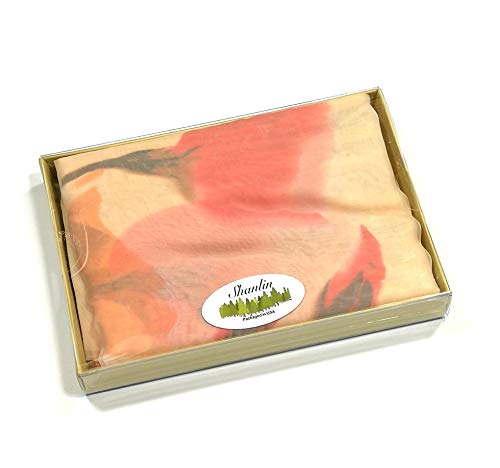 Shanlin Super Large Silk Feel Flower Floral Scarves for Women in Gift Box (Tulips-Yellow)