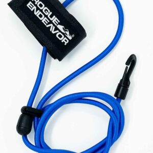 Rogue Endeavor Fishing Rod Leash & Kayak Paddle Leash Kit, Kayak Fishing & Paddle Boarding - 48" Shock Cord, Quick Release Clip, Neoprene Lined Strap and Carrying Bag (Set of 2) (Blue)