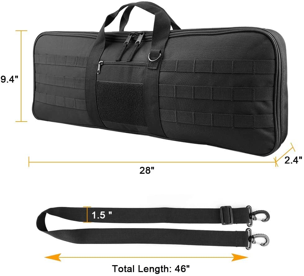 XTACER Tactical Bow Case MOLLE Recurve Takedown Bow Case Fully Padded Case (BLACK)