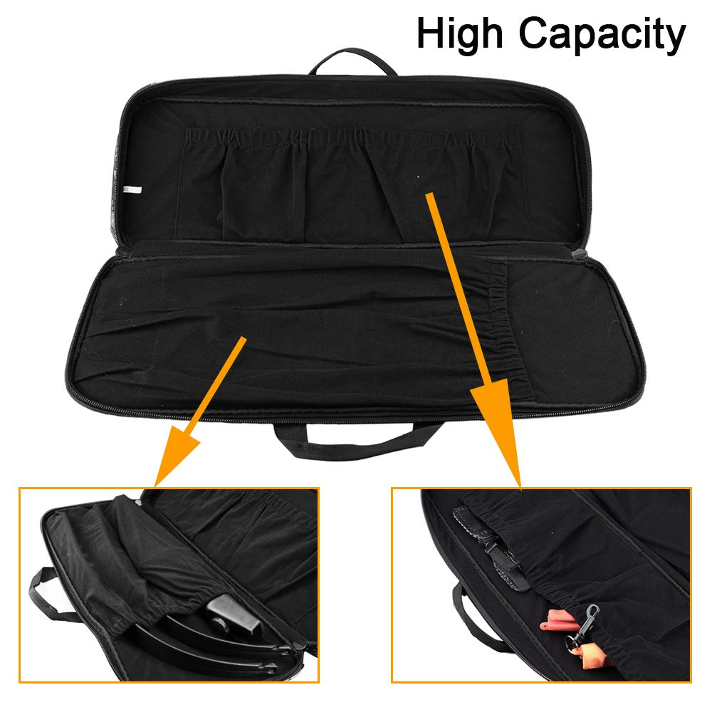 XTACER Tactical Bow Case MOLLE Recurve Takedown Bow Case Fully Padded Case (BLACK)