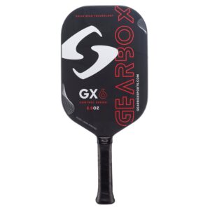 gearbox gx6 control 8.5oz 3-5/8in carbon fiber red pickleball paddle