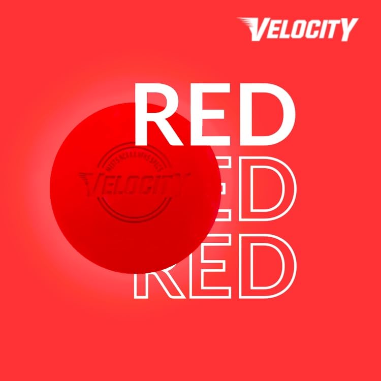 Velocity Massage Lacrosse Ball for Muscle Knots, Myofascial Release, Yoga & Trigger Point Therapy - Firm Rubber Scientifically Designed for Durability and Reliability - Red, 2 Balls