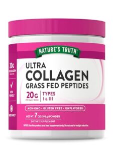 nature's truth collagen powder | 7 oz | type i and iii | grass fed, paleo and keto friendly collagen peptides | unflavored | non-gmo and gluten free supplement