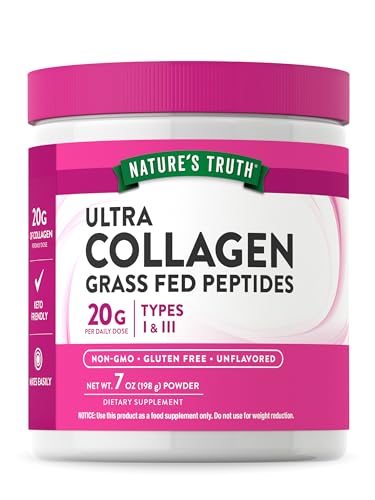 Nature's Truth Collagen Powder | 7 oz | Type I and III | Grass Fed, Paleo and Keto Friendly Collagen Peptides | Unflavored | Non-GMO and Gluten Free Supplement