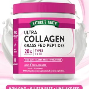 Nature's Truth Collagen Powder | 7 oz | Type I and III | Grass Fed, Paleo and Keto Friendly Collagen Peptides | Unflavored | Non-GMO and Gluten Free Supplement