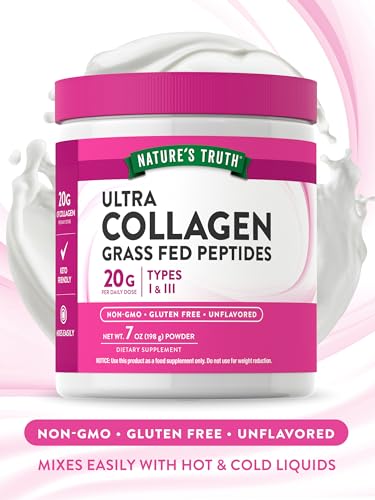 Nature's Truth Collagen Powder | 7 oz | Type I and III | Grass Fed, Paleo and Keto Friendly Collagen Peptides | Unflavored | Non-GMO and Gluten Free Supplement