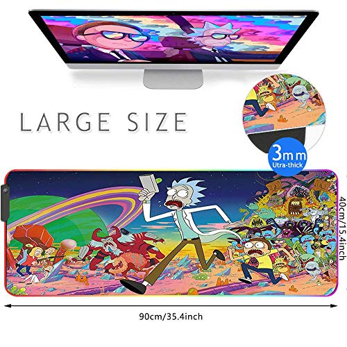 RGB Mouse Pad, Imegny Large Extended Soft Led Mouse Mat with Different Lighting Modes, 900 x 400mm / 35.4 * 15.7Inch