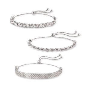 ross-simons sterling silver jewelry set: multi-link bolo bracelets