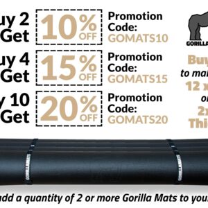 Gorilla Mats Premium Extra Large Exercise Mat – 9' x 6' x 1/4" Ultra Durable, Non-Slip, Workout Mat for Instant Home Gym Flooring – Works Great on Any Floor Type or Carpet – Use With or Without Shoes