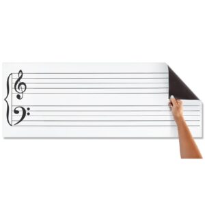 Large Dry Erase Music Staff Magnet Sheet 45.5 x 17" for Classroom Supplies, Teachers, Musicians, Students