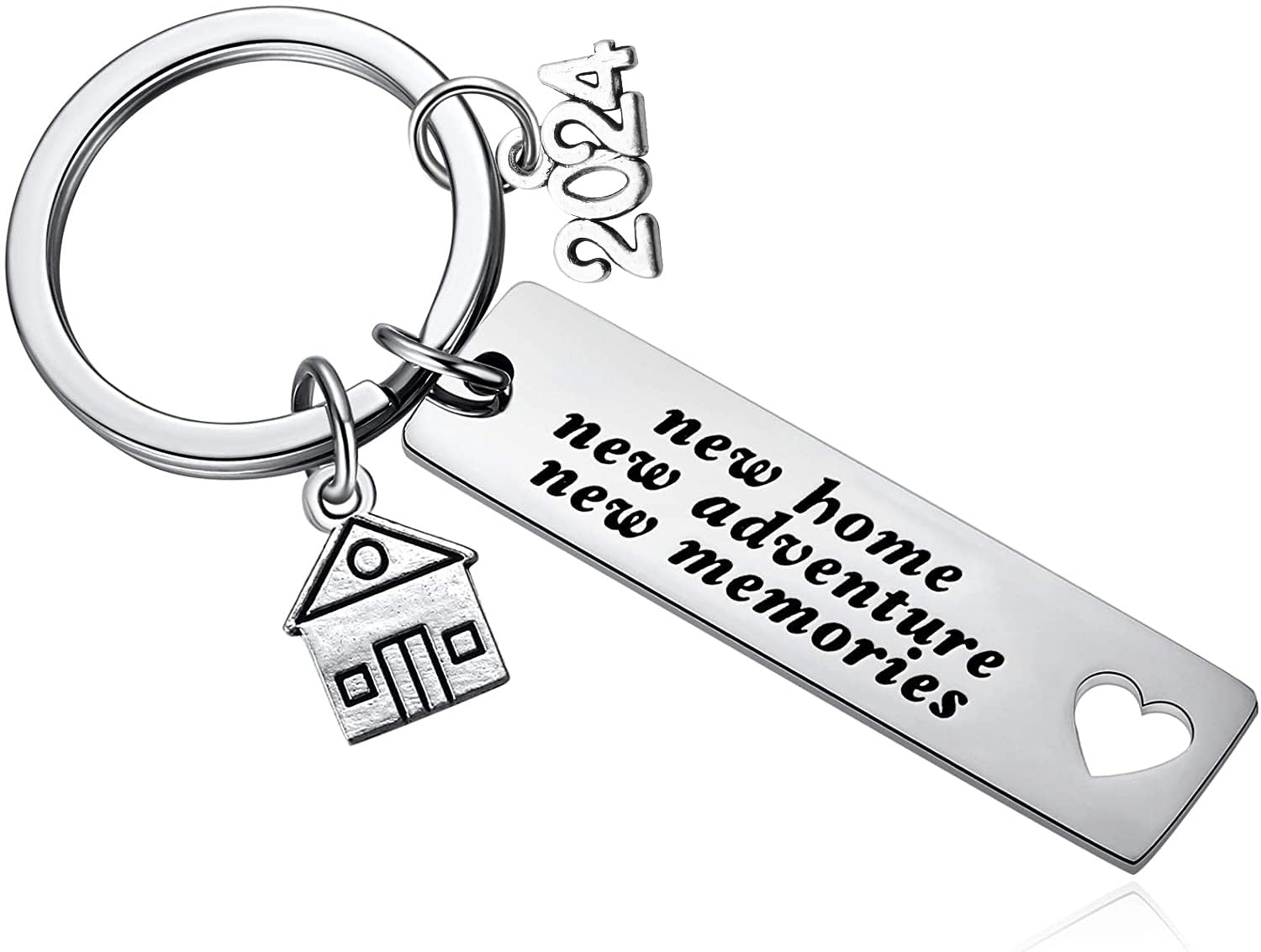 2024 New Home New Adventures New Memories Keychain Housewarming Gift for New Homeowners New House Keyring Moving In Together First Home Key Chain