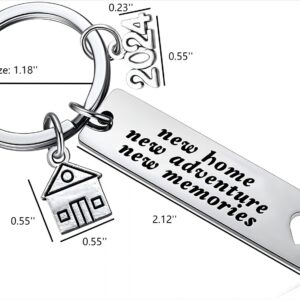 2024 New Home New Adventures New Memories Keychain Housewarming Gift for New Homeowners New House Keyring Moving In Together First Home Key Chain