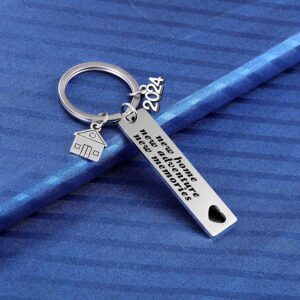 2024 New Home New Adventures New Memories Keychain Housewarming Gift for New Homeowners New House Keyring Moving In Together First Home Key Chain