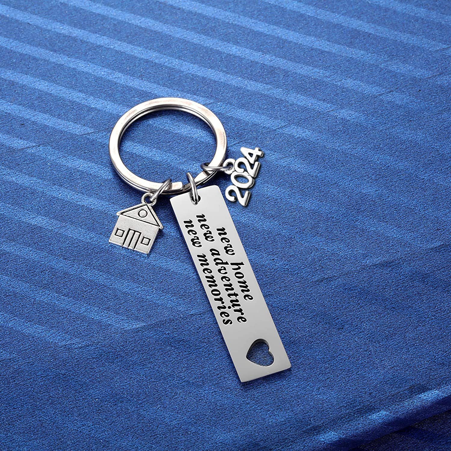 2024 New Home New Adventures New Memories Keychain Housewarming Gift for New Homeowners New House Keyring Moving In Together First Home Key Chain