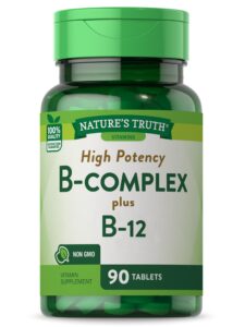 nature's truth vitamin b complex | plus b12 | 90 tablets | vegetarian and non-gmo supplement