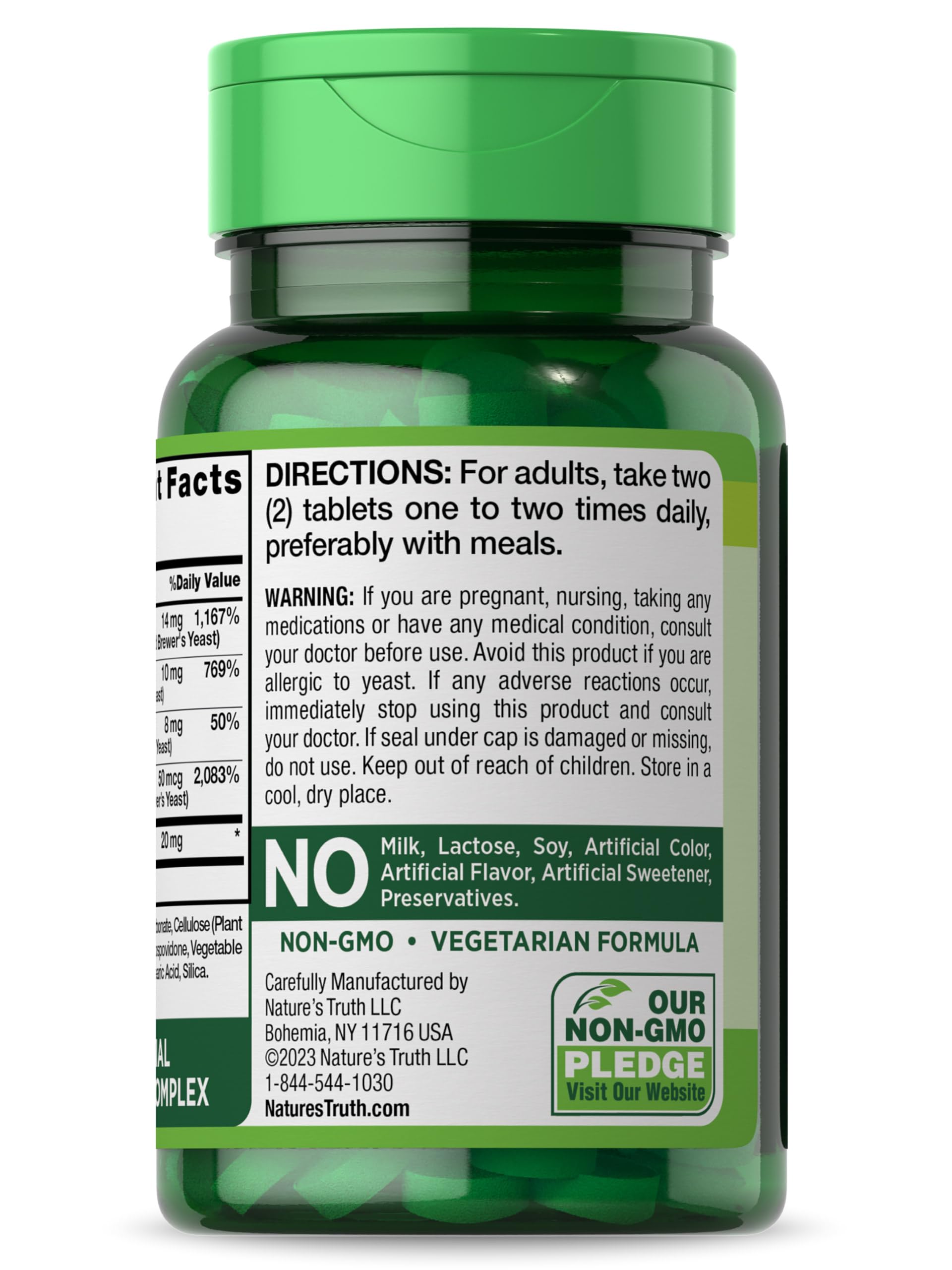 Nature's Truth Vitamin B Complex | Plus B12 | 90 Tablets | Vegetarian and Non-GMO Supplement