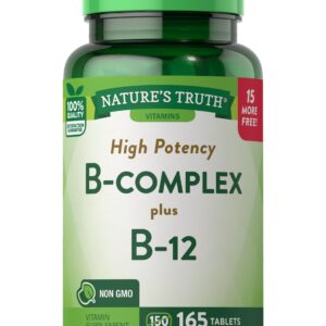 Nature's Truth Vitamin B Complex | Plus B12 | 165 Tablets | Vegetarian, Non-GMO & Gluten Free