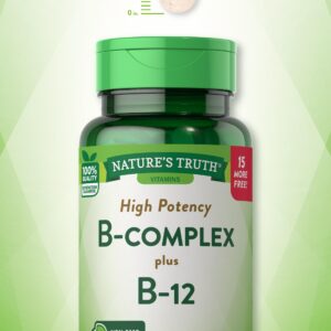 Nature's Truth Vitamin B Complex | Plus B12 | 165 Tablets | Vegetarian, Non-GMO & Gluten Free