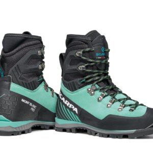 SCARPA Women's Mont Blanc Pro GTX Waterproof Gore-Tex Boots for Hiking and Mountaineering - Green Blue - 7-7.5