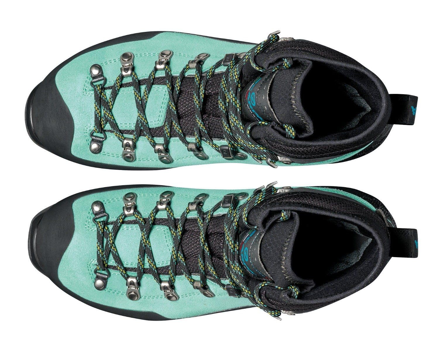 SCARPA Women's Mont Blanc Pro GTX Waterproof Gore-Tex Boots for Hiking and Mountaineering - Green Blue - 7-7.5