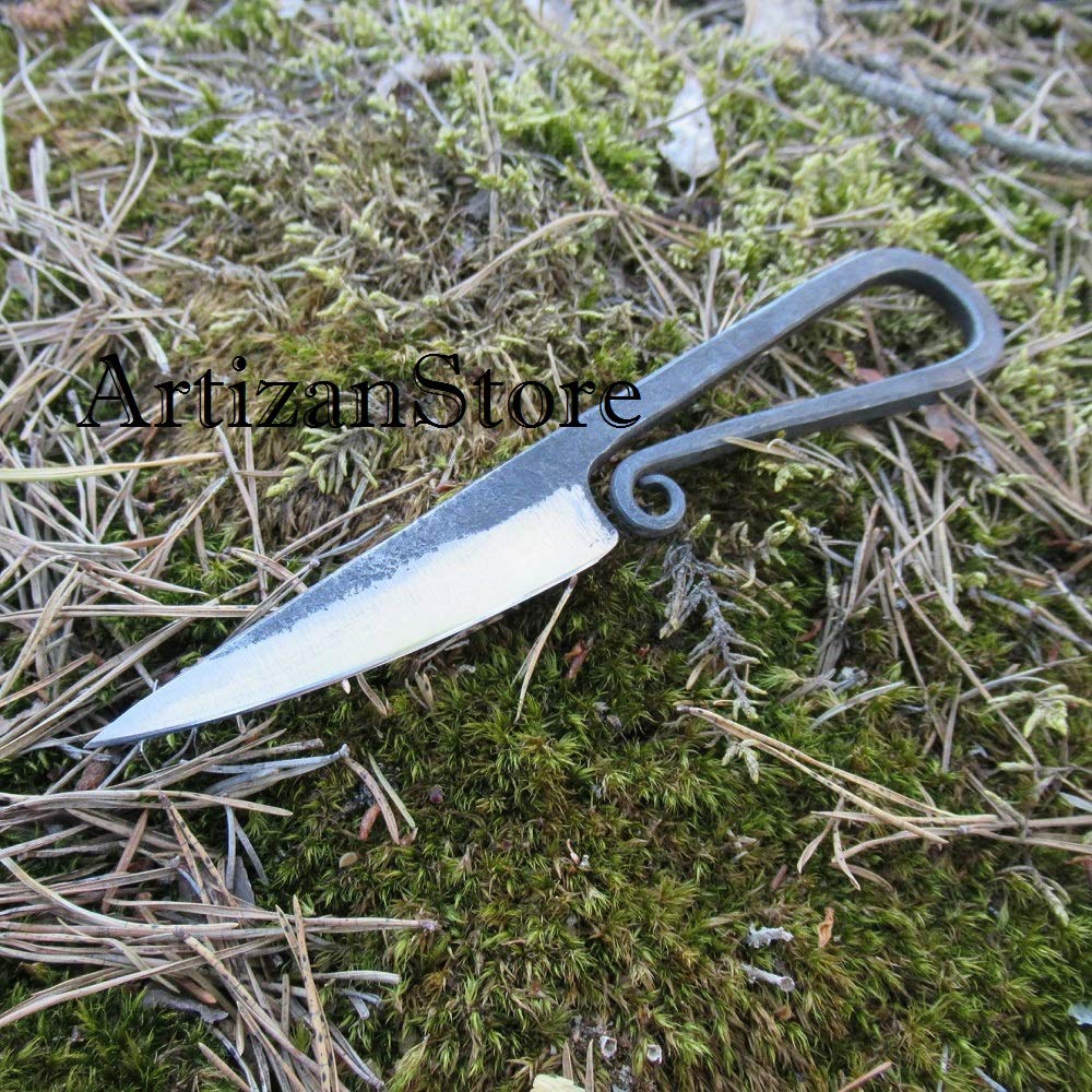 ARTIZANSTORE Antique Pirate Hand forged Blacksmiths Knife, Viking Knife, Medieval Celtic Knife, Steel Knife, Hardened Blade, Vintage- Art Collection, Made from Steel