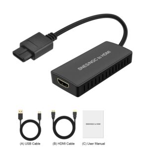 HDMI Converter for SNES & SFC/NGC Console,SNES to HDMI Converter,Support HDMI 4:3/16:9 Switch can be Adjusted Support N64 /NGC/SNES