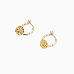 gorjana Women's Ana Coin Huggie Earrings, 18K Gold Plated, Surgical Steel Hinge Closure