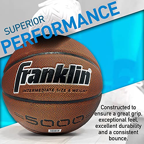 Franklin Sports 5000 Men's + Women's Indoor Basketballs - Official Size 29.5" Inch + 28.5" Inch Men's + Women's Basketball with Air Pump - Composite Indoor Basketballs - Regulation Size BasMketballs