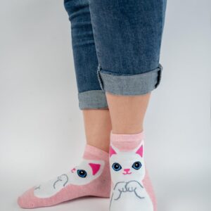 RATIVE Women's Ankle Fun Cute Socks for Cat Animals Lovers Funny Novelty Gifts (6-9, 10-pairs/all cats)