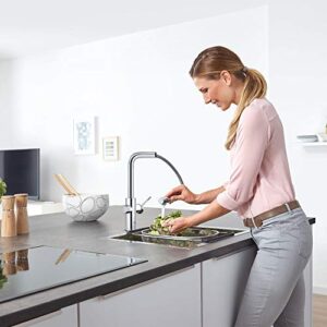 GROHE 31608002 Blue Professional Kitchen Faucet Starter Kit, Starlight Chrome