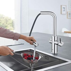 GROHE 31608002 Blue Professional Kitchen Faucet Starter Kit, Starlight Chrome