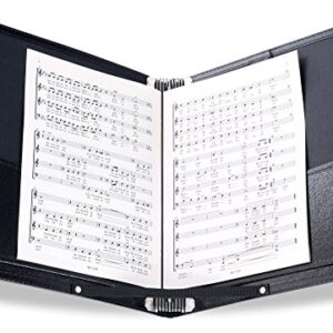 MSP Professional (9.5" x 12") Elastic Music/Choral Folder w/Handle & Detachable Strap + Bonus Set of Stray -MSP200 (Music Folder with 9 Elastic Cords)