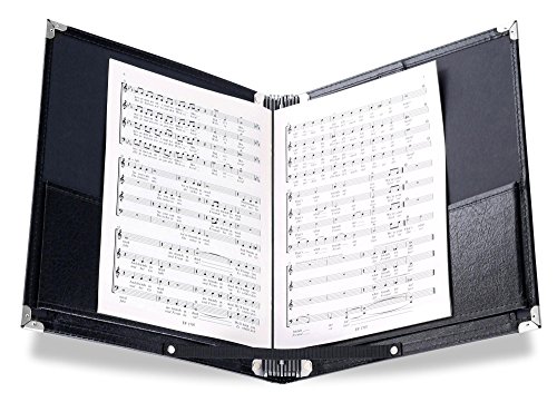 MSP Professional (9.5" x 12") Elastic Music/Choral Folder w/Handle & Detachable Strap + Bonus Set of Stray -MSP200 (Music Folder with 9 Elastic Cords)