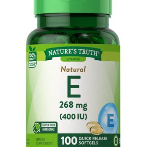 Nature's Truth Vitamin E Softgels | 268mg | 100 Count | Non-GMO & Gluten Free Supplement