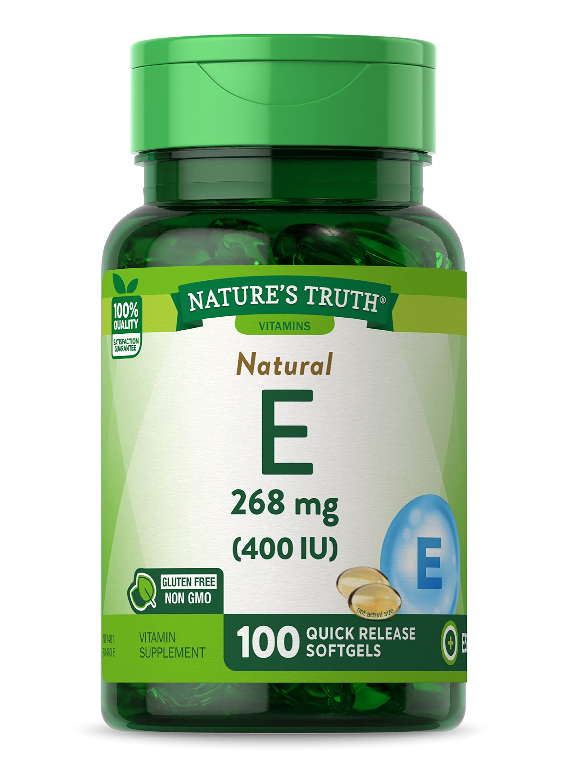 Nature's Truth Vitamin E Softgels | 268mg | 100 Count | Non-GMO & Gluten Free Supplement