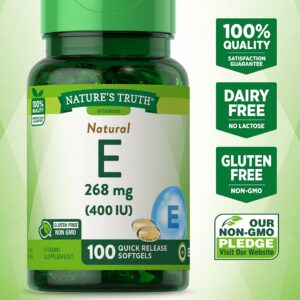 Nature's Truth Vitamin E Softgels | 268mg | 100 Count | Non-GMO & Gluten Free Supplement