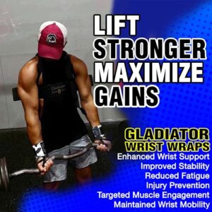 Gladiator | Wrist Wraps for Weightlifting | 18 Inch Weight Lifting Wrist Straps for Men & Women