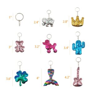 GuassLee 15Pcs Flip Sequin Keychain for Kids Girls Party Favors, Backpack Unicorn Mermaid Keychains Bulk for Kids Classroom Carnival Prizes Goody Bag Stuffers Birthday Party Gifts