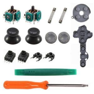 Onyehn Repair Tool Kit for Xbox 360 Wireless Controller with T8 Torx Screwdriver Repair Kits Parts+Thumb Stick Caps+LB/RB Button +LT/RT Button+LT/RT