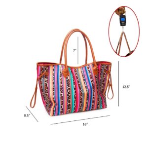 Large Canvas Tote Bag Leopard Consuela Bag WesternTote Bags with Faux Leather Handle Mexican Stuff Gifts for Women Mom