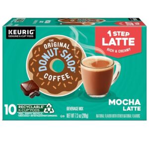 The Original Donut Shop Mocha Latte, Single Serve Coffee K-Cup Pod, Flavored Coffee, 60 Count (6 Packs of 10)