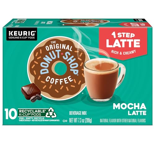 The Original Donut Shop Mocha Latte, Single Serve Coffee K-Cup Pod, Flavored Coffee, 60 Count (6 Packs of 10)