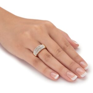 PalmBeach Yellow Gold-plated Genuine Diamond Accent Ring Sizes 6-12 Size 9