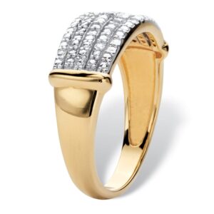 PalmBeach Yellow Gold-plated Genuine Diamond Accent Ring Sizes 6-12 Size 9