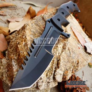 Tactical Knife Survival Knife Hunting Knife Full Tang Fixed Blade Knife Razor Sharp Edge Camping Accessories Camping Gear Survival Kit Survival Gear Tactical Gear 54962 (Black)